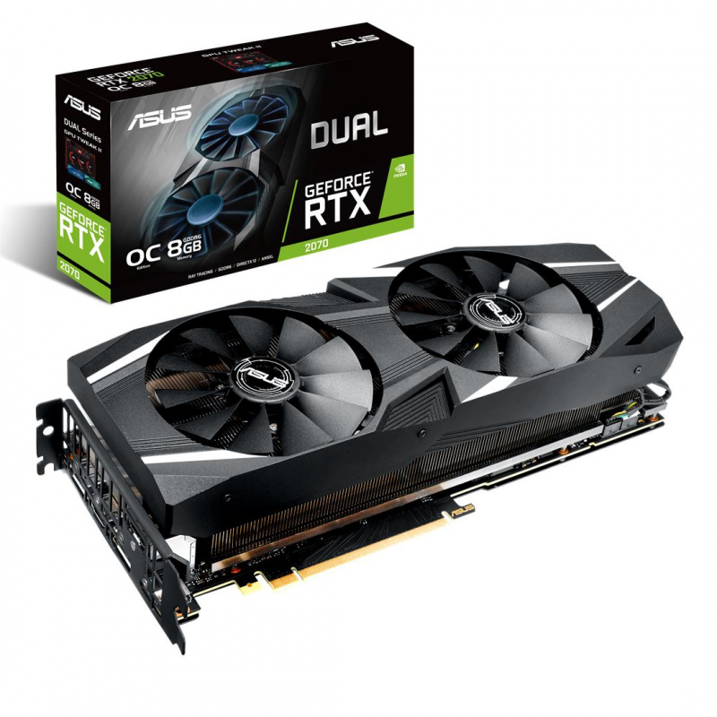 Видеокарта ASUS DUAL-RTX2070-O8G {RTX 2070, DDR6, HDMI, 3xDP, USB-C) (PCI-E)}