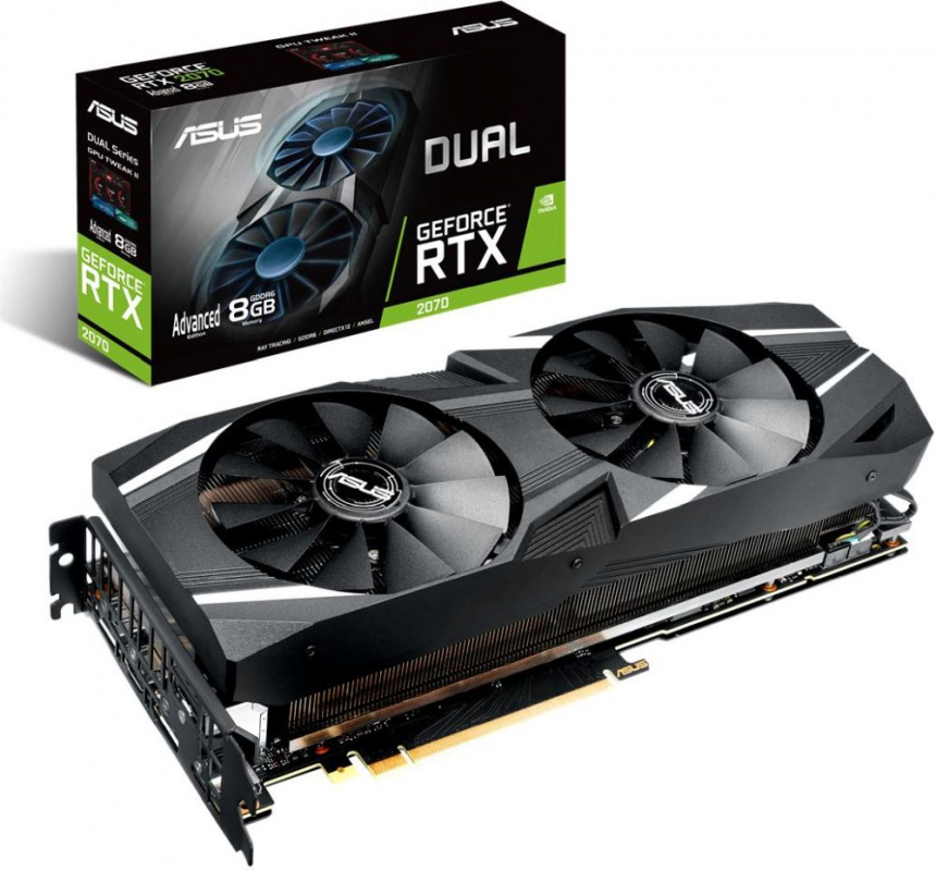 Видеокарта ASUS DUAL-RTX2070-A8G GeForce RTX 2070 DUAL 8 Гб GDDR6