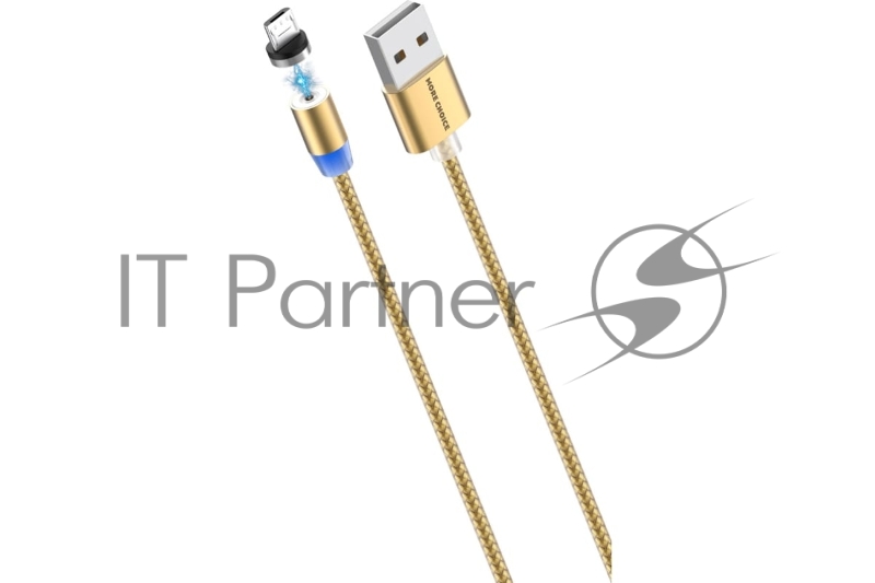 Дата-кабель Smart USB 3.0A для micro USB Magnetic More choice K61Sm нейлон 1м (Gold)