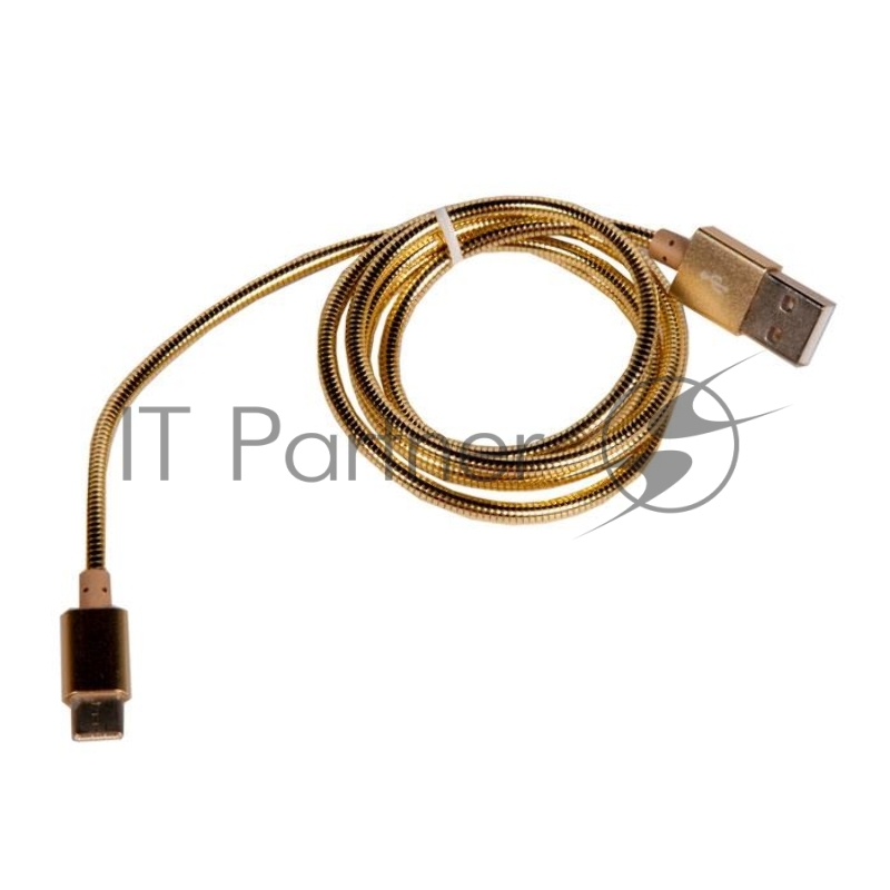 Дата-кабель USB 2.1A для Type-C More choice K31a металл 1м (Gold)