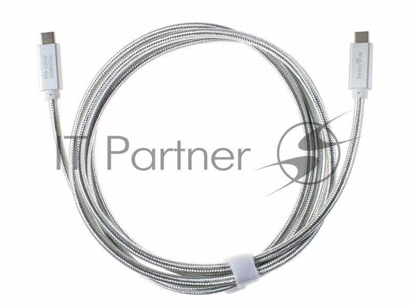 Кабель USB 3.1 Type Cm -- Cm IC 5А 10Gbs длина 2M, Telecom <TC420S> серебряный