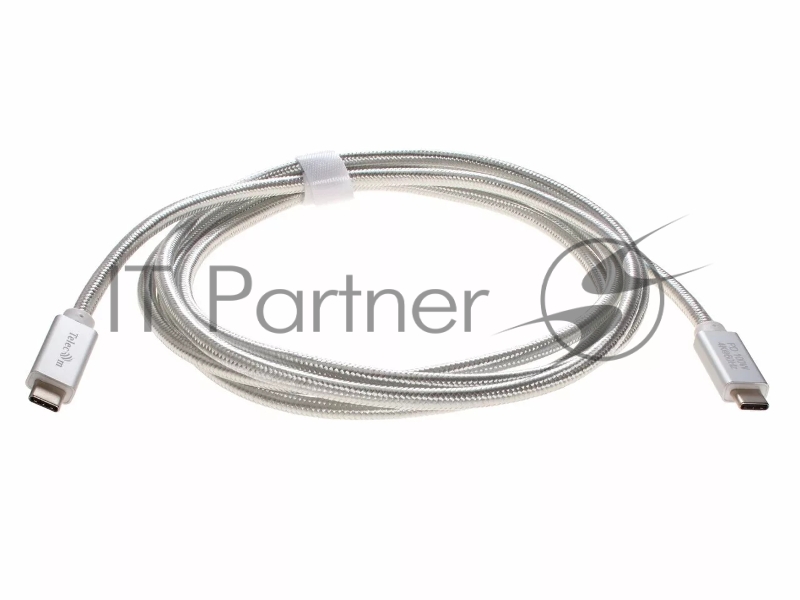 Кабель USB 3.1 Type Cm -- Cm IC 5А 10Gbs длина 2M, Telecom <TC420S> серебряный