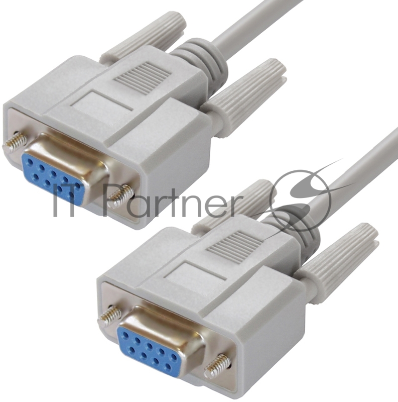 Кабель COM RS-232 порта Greenconnect соединительный 10m GCR- DB9CF2F-10m, 9F / 9F Premium, серый, пластиковый пакет