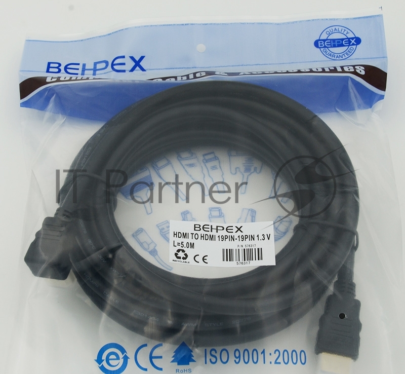 Кабель аудио-видео HDMI (m)/HDMI (m) 5м. черный ver1.3