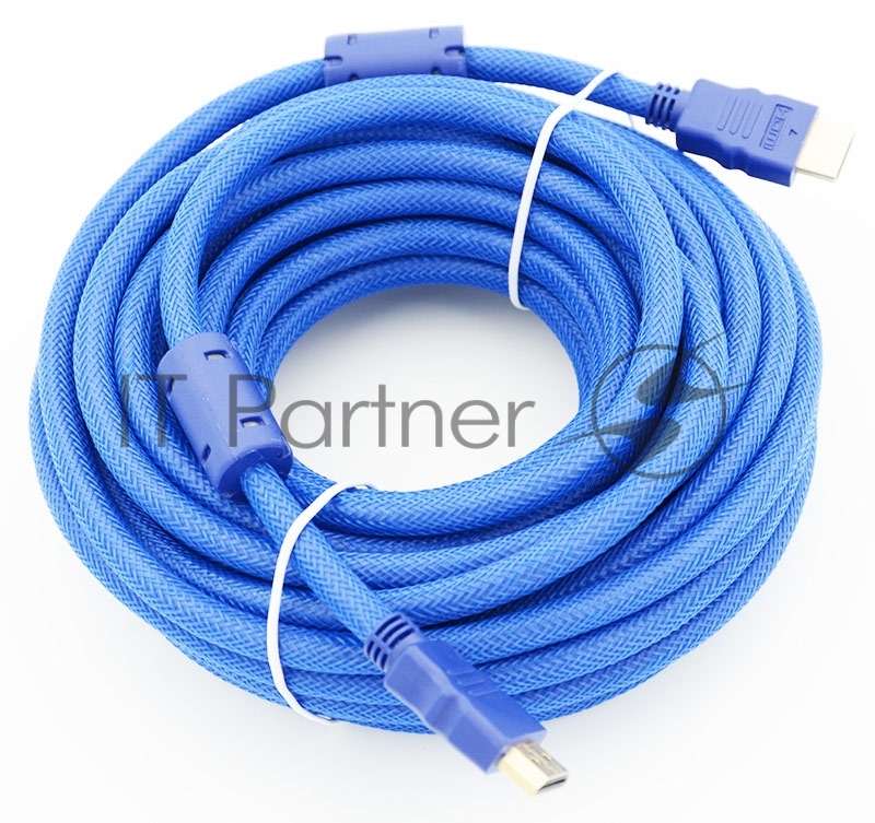 Кабель HDMI Ver.1.4 Blue jack HDMI19 (m)/HDMI19 (m) 10м феррит.кольца Позолоченные контакты