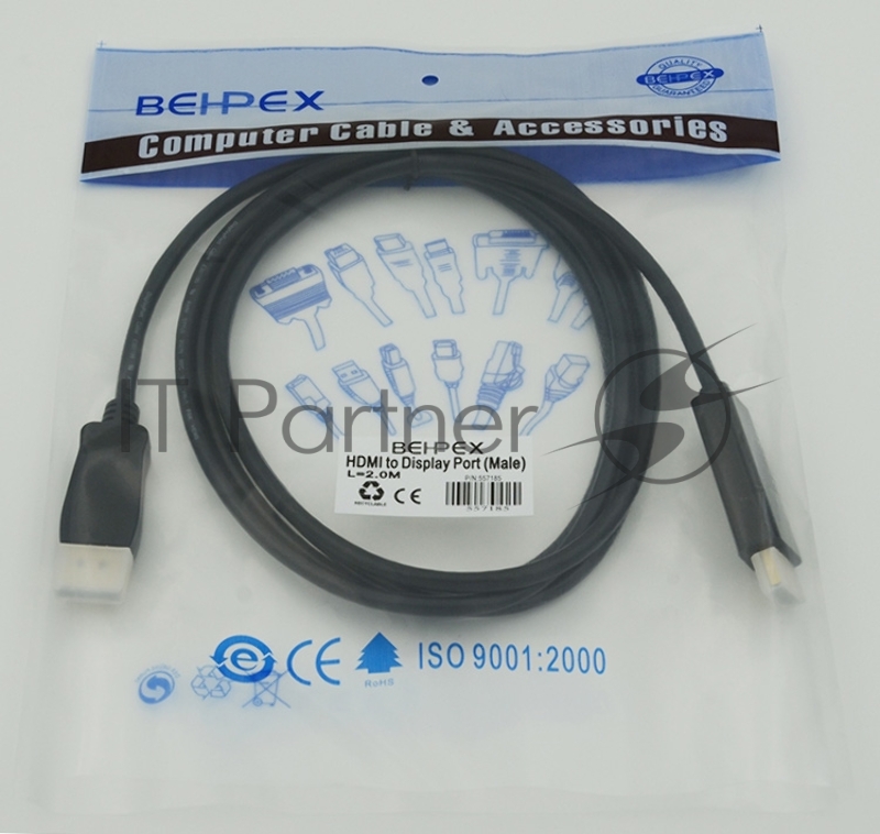 Кабель HDMI HDMI19 (m)/DisplayPort (m) 1.8м