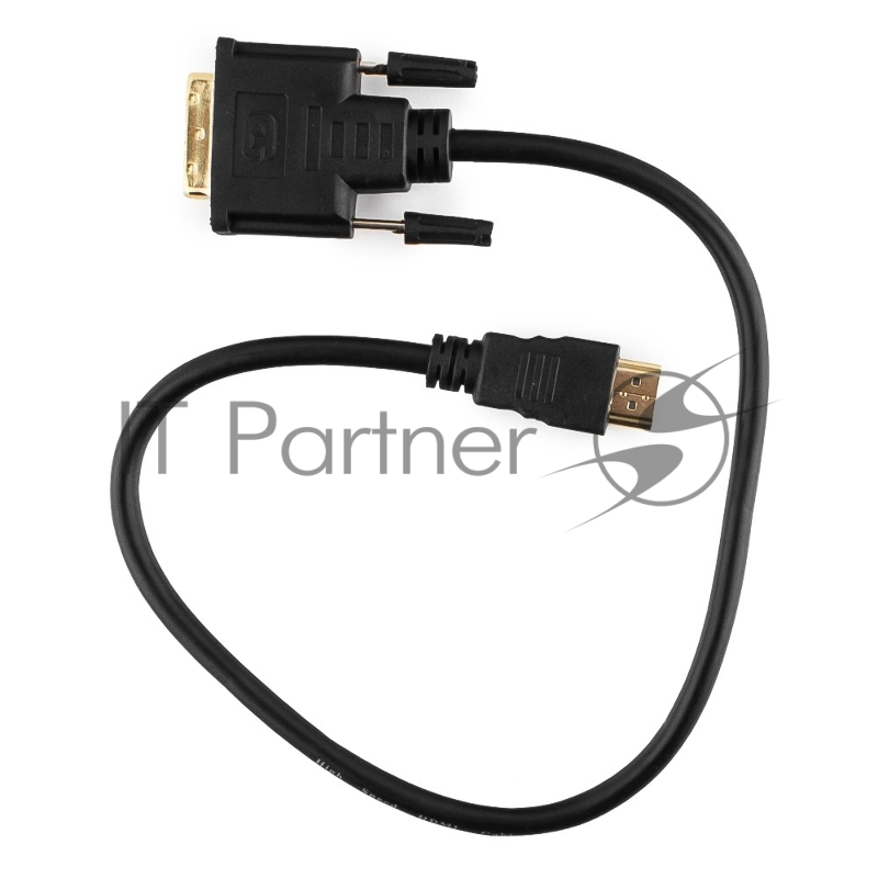 Кабель HDMI-DVI Gembird/Cablexpert CC-HDMI-DVI-0.5M, 19M/19M, 0.5м, single link, черный, позол.разъемы, экран, пакет