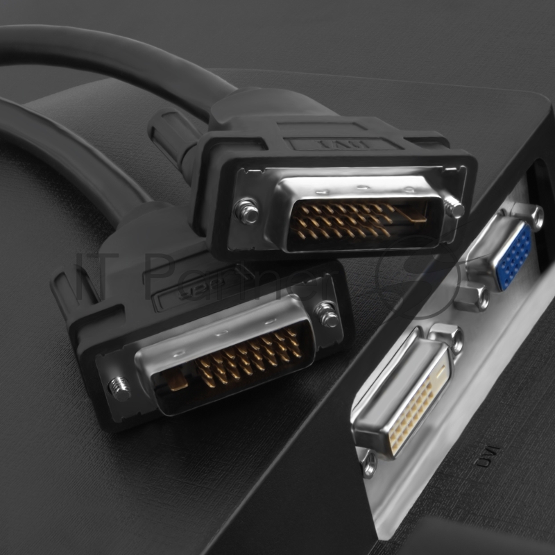 Кабель Greenconnect DVI-D 0.5m, черный, OD 8.5mm, 28/28 AWG, DVI/DVI, 25M/25M, двойной экран (GCR-DM2DMC-0.5m)