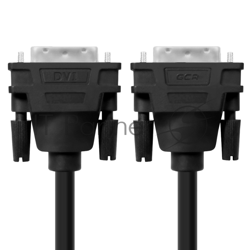 Кабель Greenconnect DVI-D 0.5m, черный, OD 8.5mm, 28/28 AWG, DVI/DVI, 25M/25M, двойной экран (GCR-DM2DMC-0.5m)
