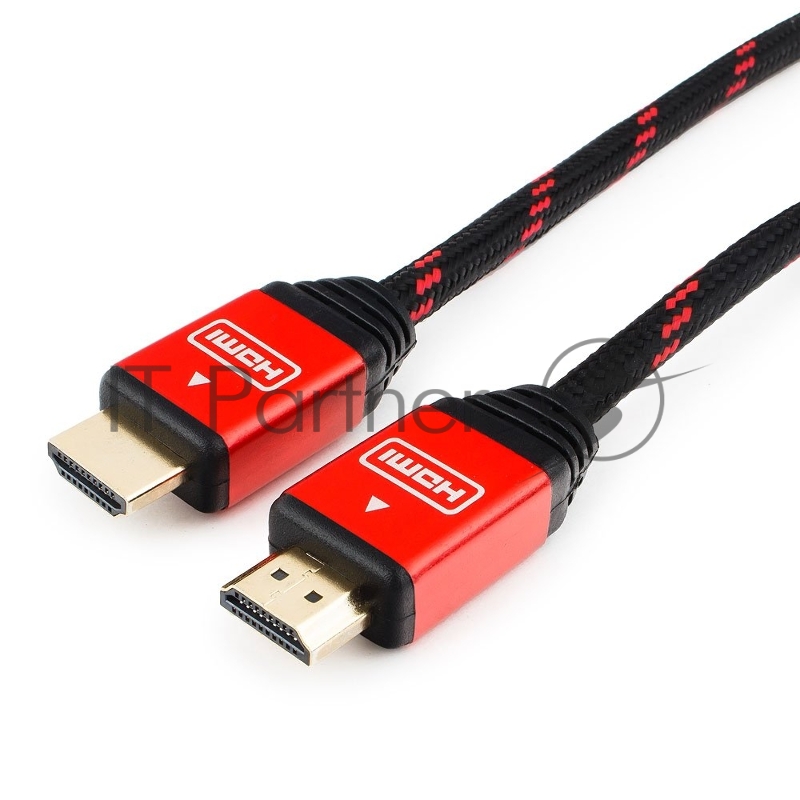Кабель HDMI Cablexpert, серия Gold, 15 м, v1.4, M/M, красный, позол.разъемы, алюминиевый корпус, нейлоновая оплетка, коробка