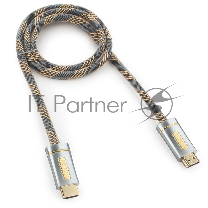 Кабель HDMI Cablexpert, серия Platinum, 1 м, v2.0, M/M, нейлоновая оплетка, позол.разъемы, металлический корпус, нейлоновая оплетка, блистер