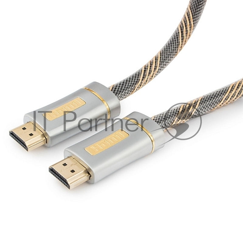 Кабель HDMI Cablexpert, серия Platinum, 1 м, v2.0, M/M, нейлоновая оплетка, позол.разъемы, металлический корпус, нейлоновая оплетка, блистер