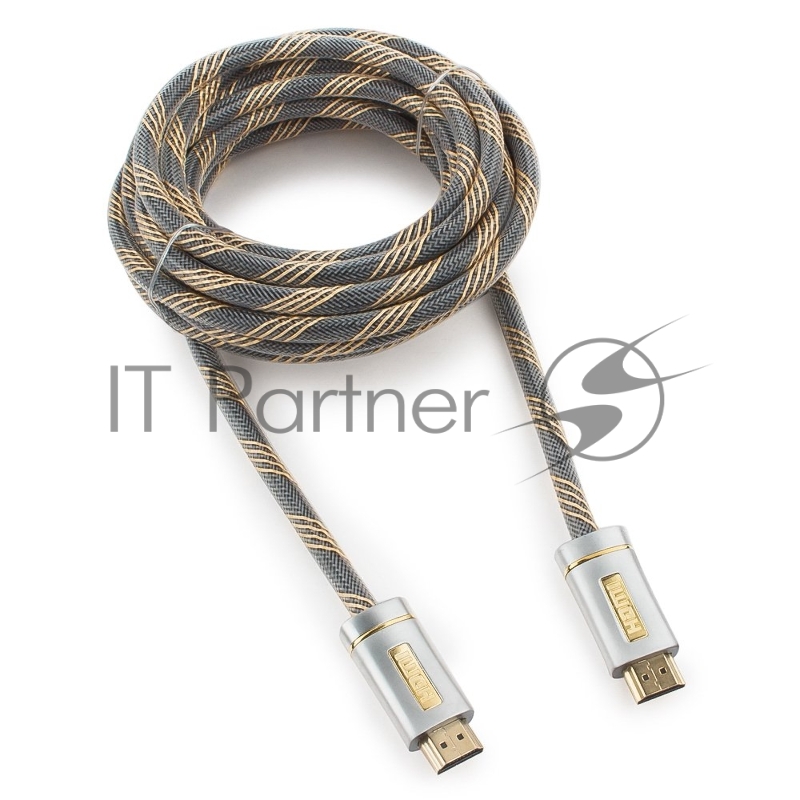 Кабель HDMI Cablexpert, серия Platinum, 4,5 м, v2.0, M/M, позол.разъемы, металлический корпус, нейлоновая оплетка, блистер