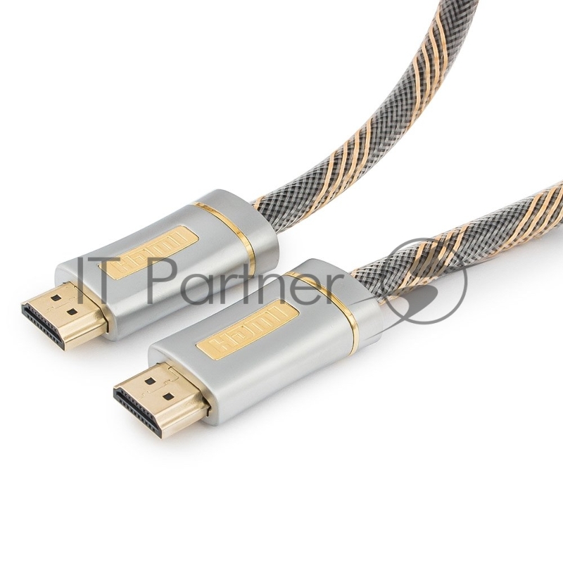 Кабель HDMI Cablexpert, серия Platinum, 4,5 м, v2.0, M/M, позол.разъемы, металлический корпус, нейлоновая оплетка, блистер