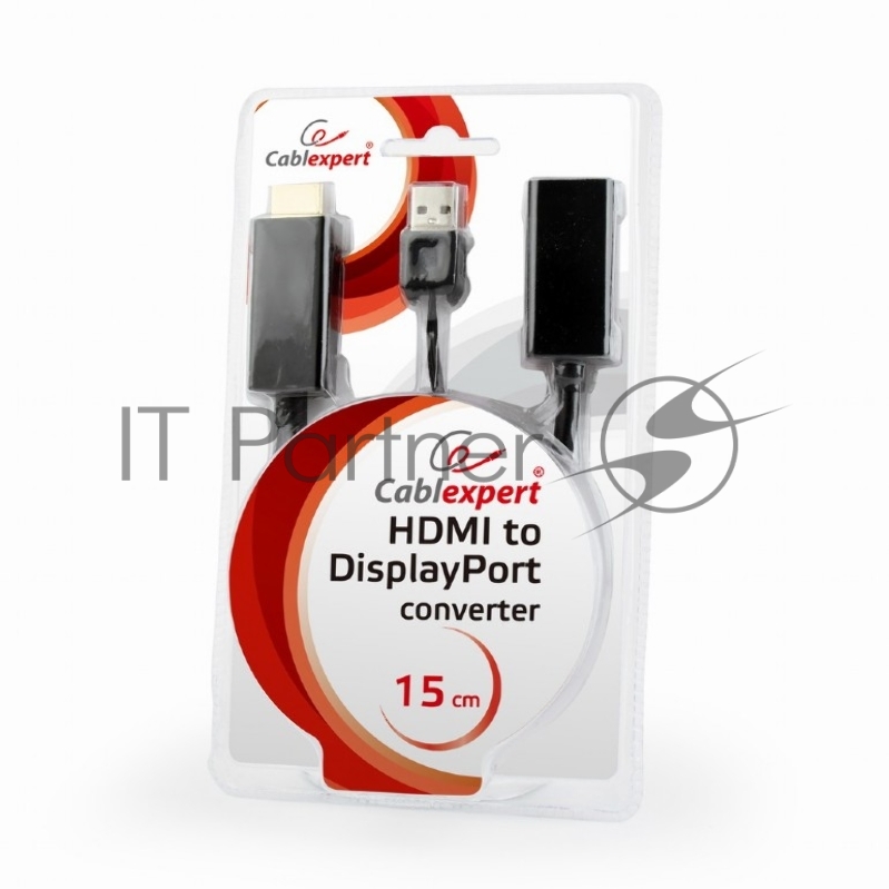 Конвертер HDMI->DisplayPort, Cablexpert DSC-HDMI-DP, HD19M+USBxHD20F, черный