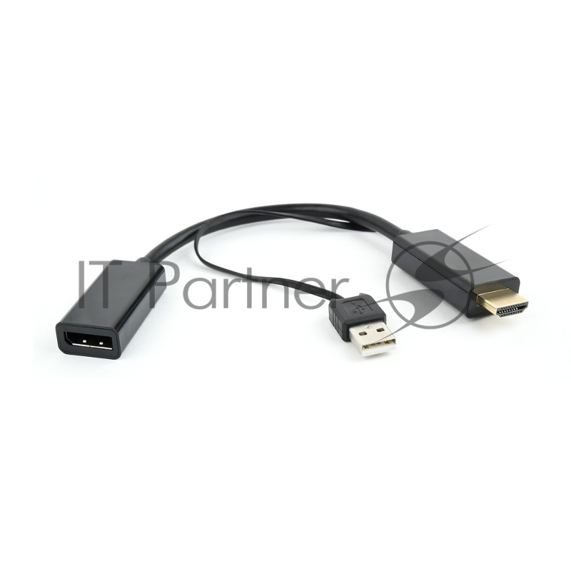 Конвертер HDMI->DisplayPort, Cablexpert DSC-HDMI-DP, HD19M+USBxHD20F, черный