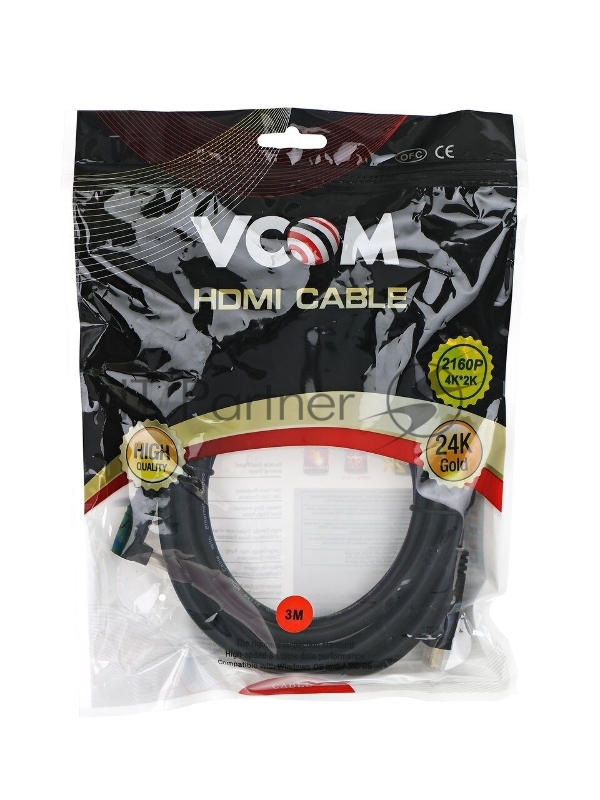 Кабель VCOM CG523-3M Кабель HDMI<=>HDMI-угловой коннектор 90град 3м, 2.0V