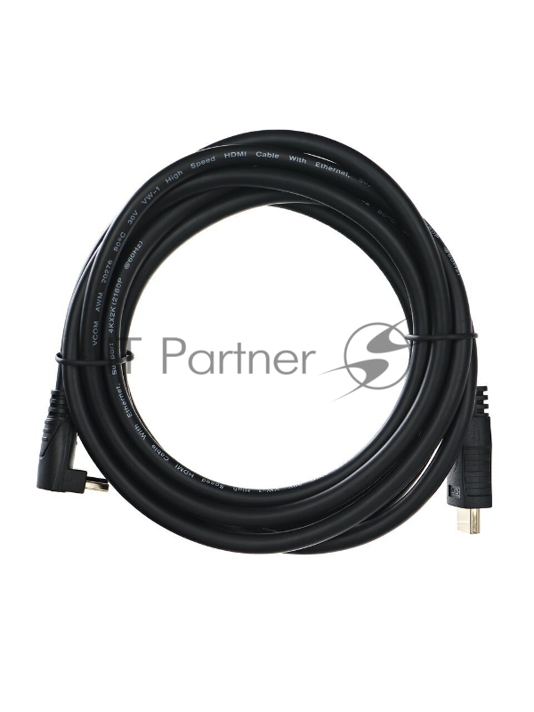 Кабель VCOM CG523-3M Кабель HDMI<=>HDMI-угловой коннектор 90град 3м, 2.0V