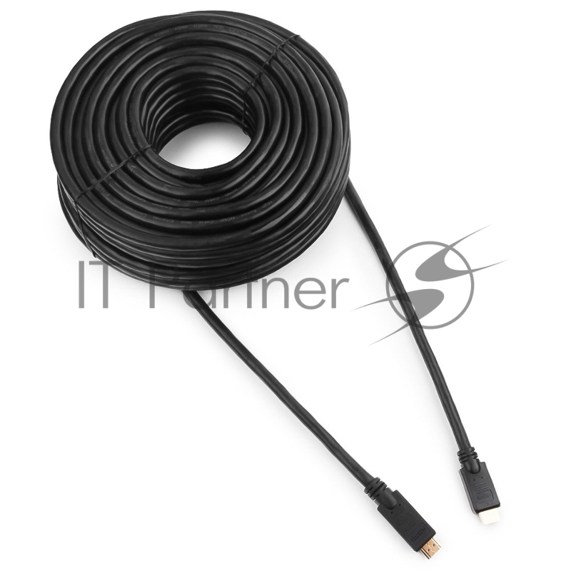Кабель HDMI Cablexpert CC-HDMI4-30M, 30м, v1.4, 19M/19M, черный, позол.разъемы, экран, однонаправленный, пакет