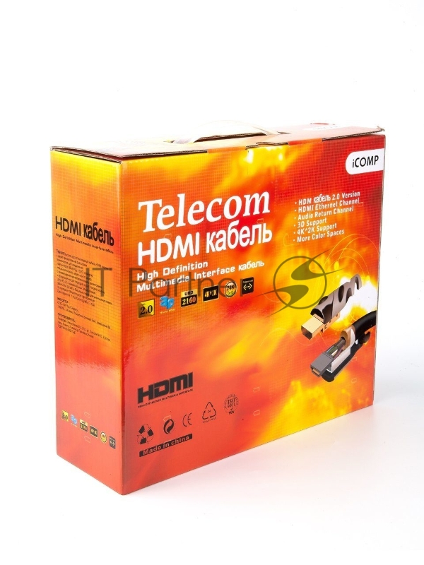 Кабель HDMI-19M --- HDMI-19M ver 2.0 4K*30Hz, 15m 2F TELECOM PRO <TCG220F-15M>