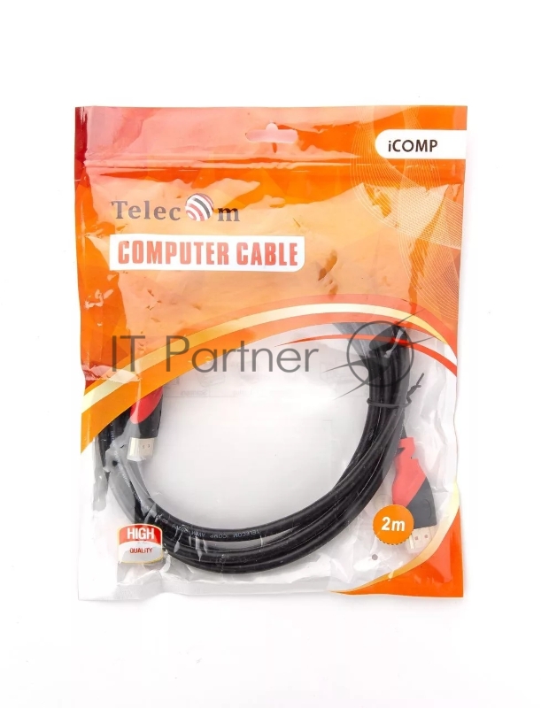 Кабель HDMI-19M --- HDMI-19M ver 2.0 4K*60Hz, 2m TELECOM PRO <TCG220-2M>