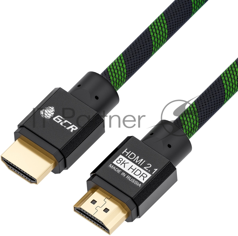 Кабель Greenconnect HDMI 2.1, 8K 60Hz, 4K 144Hz, 2.0m, динамический HDR 4:4:4, Ultra HD, 48.0 Гбит/с, тройное экранирование, ферритовые фильтры, GCR-51834 Greenconnect Кабель HDMI 2.1, 8K 60Hz, 4K 144Hz, 2.0m, динамический HDR 4:4:4, Ultra HD, 48.0 Г