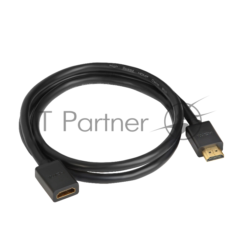 Удлинитель Greenconnect 1.0m v2.0 HDMI-HDMI черный, OD7.3mm, 28/28 AWG, позолоченные контакты, Ethernet 18.0 Гбит/с, 19M / 19F, GCR-HMFR6-BB3S-1m, тройной экран Greenconnect Удлинитель 1.0m v2.0 HDMI-HDMI черный, OD7.3mm, 28/28 AWG, позолоченные конт