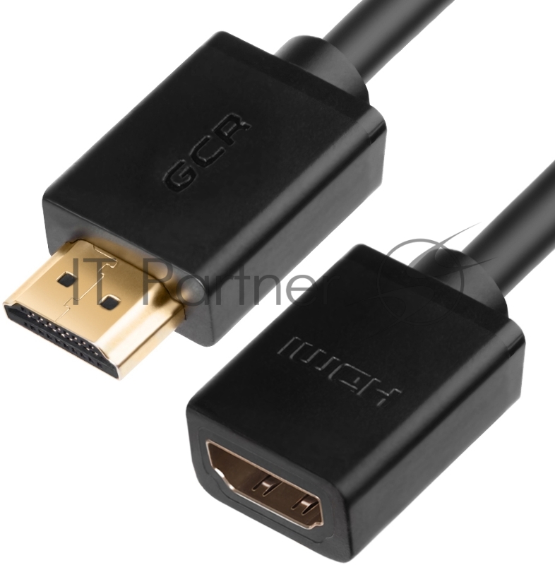 Удлинитель Greenconnect 1.0m v2.0 HDMI-HDMI черный, OD7.3mm, 28/28 AWG, позолоченные контакты, Ethernet 18.0 Гбит/с, 19M / 19F, GCR-HMFR6-BB3S-1m, тройной экран Greenconnect Удлинитель 1.0m v2.0 HDMI-HDMI черный, OD7.3mm, 28/28 AWG, позолоченные конт