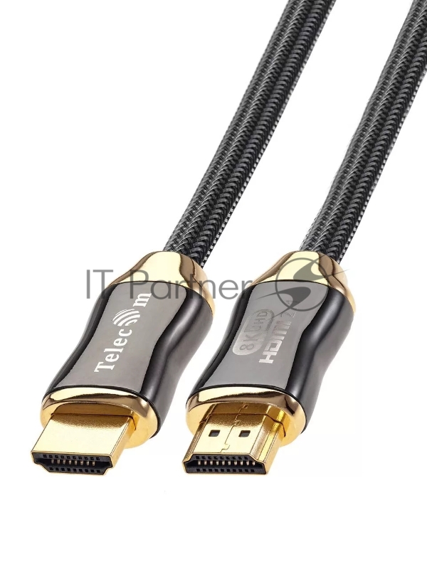 Кабель HDMI 19M/M,ver. 2.1, 8K@60 Hz 2m метал разъемы, нейлоновая оплетка Telecom <TCG300-2M>