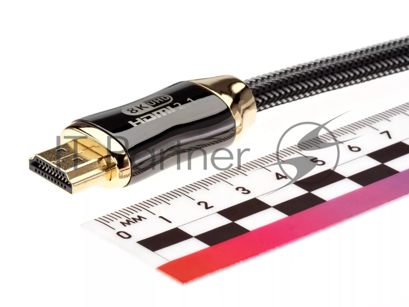 Кабель HDMI 19M/M,ver. 2.1, 8K@60 Hz 2m метал разъемы, нейлоновая оплетка Telecom <TCG300-2M>