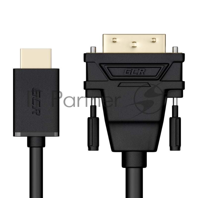 Кабель Greenconnect HDMI-DVI 0.3m черный, OD7.3mm, 28/28 AWG, позолоченные контакты, 19pin AM / 24+1M AM Dual Link, GCR-HD2DVI1-0.5m, тройной экран Greenconnect Кабель HDMI-DVI 0.3m черный, OD7.3mm, 28/28 AWG, позолоченные контакты, 19pin AM / 24+1M