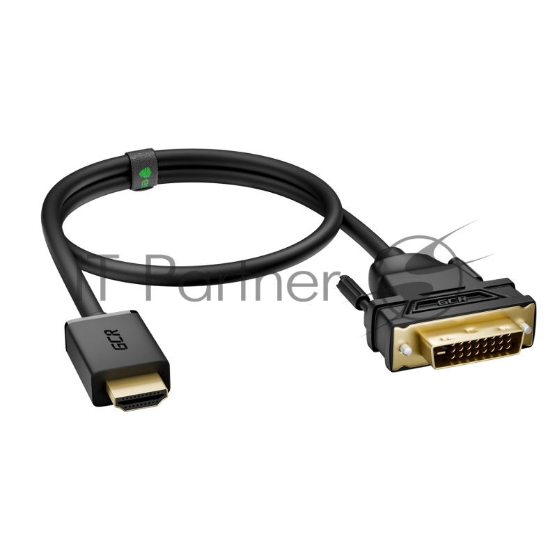 Кабель Greenconnect HDMI-DVI 0.3m черный, OD7.3mm, 28/28 AWG, позолоченные контакты, 19pin AM / 24+1M AM Dual Link, GCR-HD2DVI1-0.5m, тройной экран Greenconnect Кабель HDMI-DVI 0.3m черный, OD7.3mm, 28/28 AWG, позолоченные контакты, 19pin AM / 24+1M