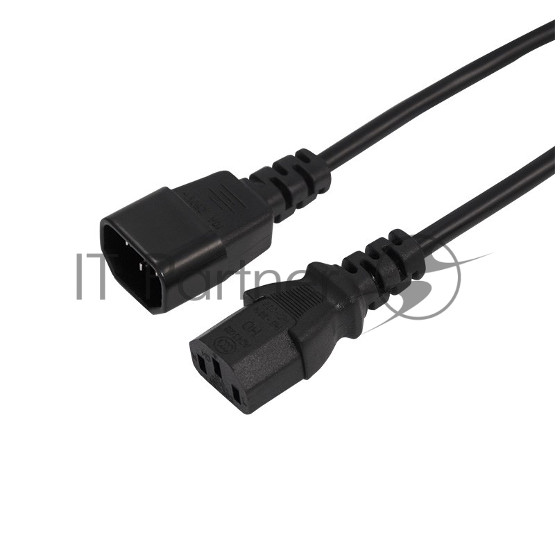 Шнур сетевой, евроразъем C13 - евроразъем C14, кабель 3x0,75 мм², длина 1,5 метра (PE пакет) REXANT