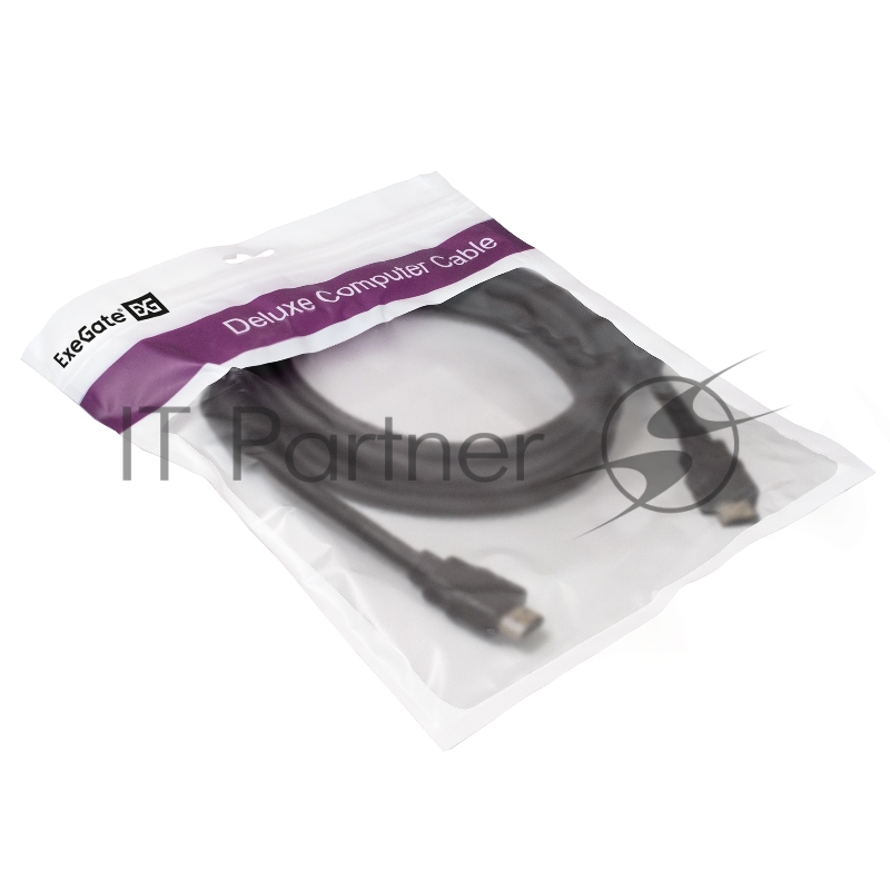 Кабель HDMI ExeGate EX287724RUS EX-CC-HDMI2-3.0F (19M/19M, v2.0, 3м, 4K UHD, Ethernet, ферритовые кольца, позолоченные контакты)