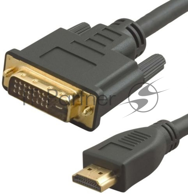 Кабель аудио-видео LAZSO WH-141 HDMI (m)/DVI-D(m) 10м. Позолоченные контакты черный (WH-141(10M))