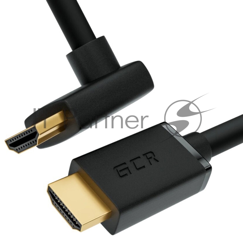 Кабель GCR 1.0m HDMI 2.0, M/M верхний угол, черный, HDR 4:2:2, Ultra HD, 4K 60 fps 60Hz/5K*30Hz, 3D, AUDIO, 18.0 Гбит/с, 28/28 AWG, GCR-52318