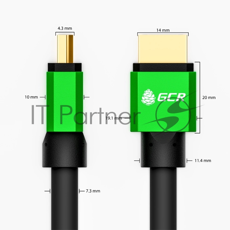 Greenconnect Кабель 1.2m HDMI версия 2.0, HDR 4:2:2, Ultra HD, 4K 60 fps 60Hz/5K*30Hz, 3D, AUDIO, 18.0 Гбит/с, 28/28 AWG, OD7.3mm, тройной экран, нейлон, AL корпус зеленый, ферритовые кольца, GCR-51005 Greenconnect Кабель 1.2m HDMI версия 2.0, HDR 4: