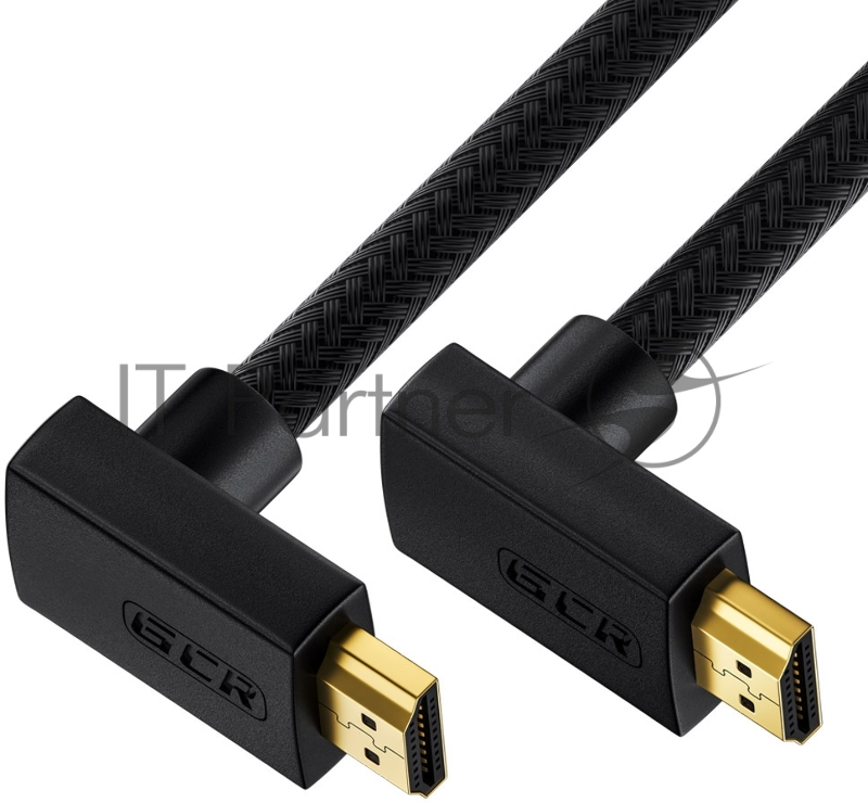 Кабель GCR 3.0m HDMI 2.0, M верхний угол /M верхний угол, черный, HDR 4:2:2, Ultra HD, 4K 60 fps 60Hz/5K*30Hz, 3D, AUDIO, 18.0 Гбит/с, 28/28 AWG, GCR-52311