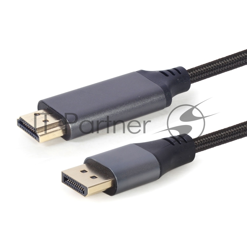Кабель DisplayPort->HDMI Cablexpert CC-DP-HDMI-4K-6 , 4K, 1.8м, 20M/19M, черный, экран, пакет