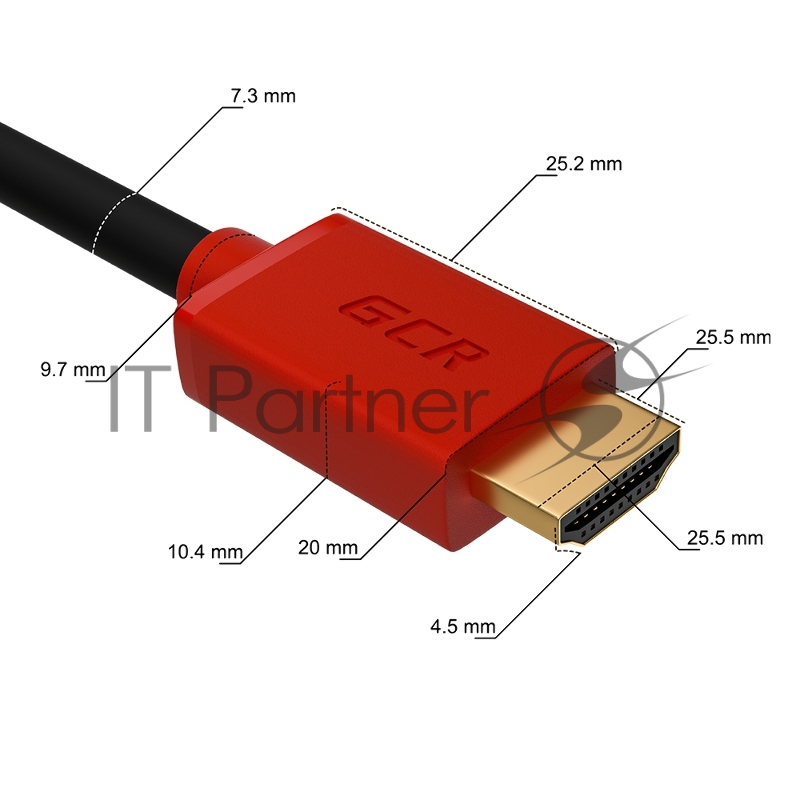 GCR Кабель 3.0m HDMI версия 2.0, HDR 4:2:2, Ultra HD, 4K 60 fps 60Hz/5K*30Hz, 3D, AUDIO, 18.0 Гбит/с, 28/28 AWG, OD7.3mm, тройной экран, черный, красные коннекторы, GCR-HM451-3.0m GCR Кабель 3.0m HDMI версия 2.0, HDR 4:2:2, Ultra HD, 4K 60 fps 60Hz/5