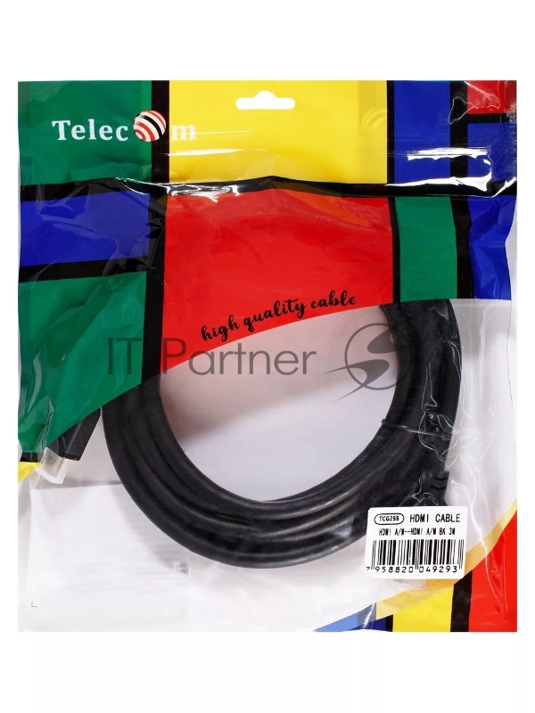 Кабель HDMI 19M/M,ver. 2.1, 8K@60 Hz 3m Telecom <TCG255-3M>