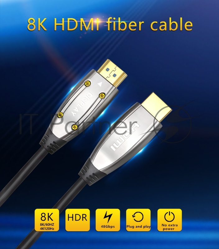 Активный оптический кабель HDMI 19M/M,ver. 2.1, 8K@60 Hz 20m Telecom <TCG2120-20M>