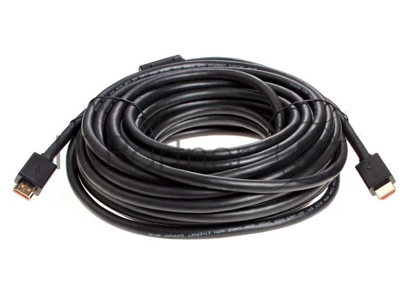 Кабель HDMI-19M --- HDMI-19M ver 2.0+3D/Ethernet ,15m, 2 фильтраTelecom <TCG215F-15M>