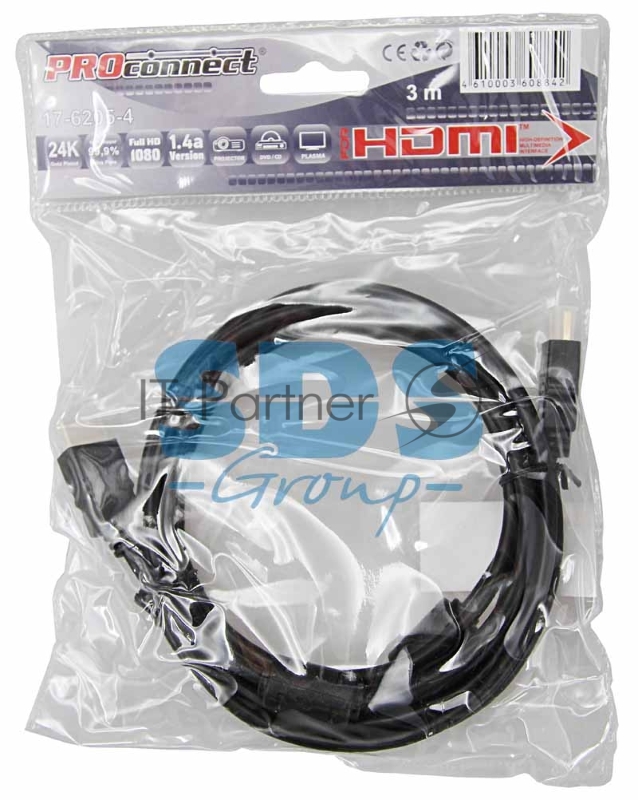 Кабель PROconnect HDMI - HDMI 1.4 угловой, 3м Gold