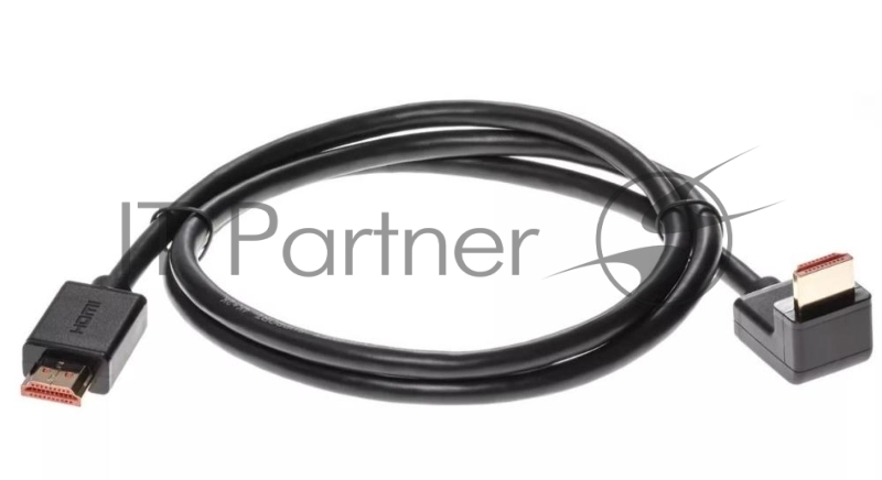 Кабель HDMI---HDMI ver 2.0 угловой коннектор 90град 1м,Telecom <TCG225-1M>