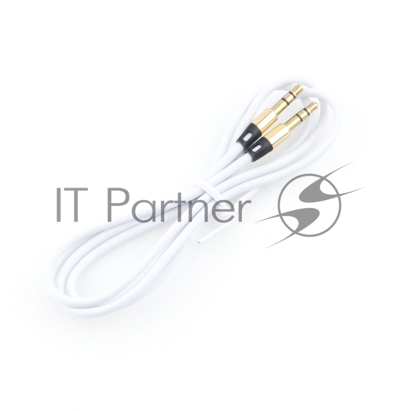 Кабель аудио Cablexpert CCAB-01-35MM-1MW, 3.5 джек (M)/3.5 джек (M), белый. 1м, блистер