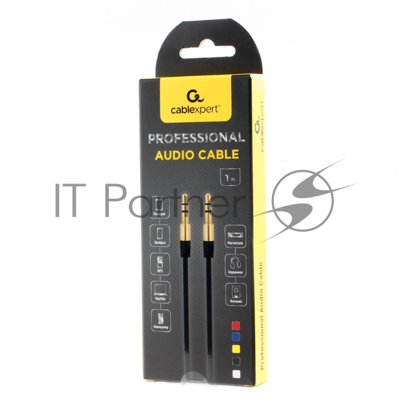 Кабель аудио Cablexpert CCAB-01-35MM-1MW, 3.5 джек (M)/3.5 джек (M), белый. 1м, блистер