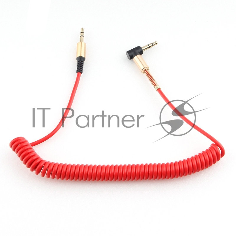 Кабель аудио 90˚ спиральный Cablexpert CCAB-02-35MMLC-1.8MR. 3.5 джек (M)/3.5 джек (M), красный, 1.8м, блистер