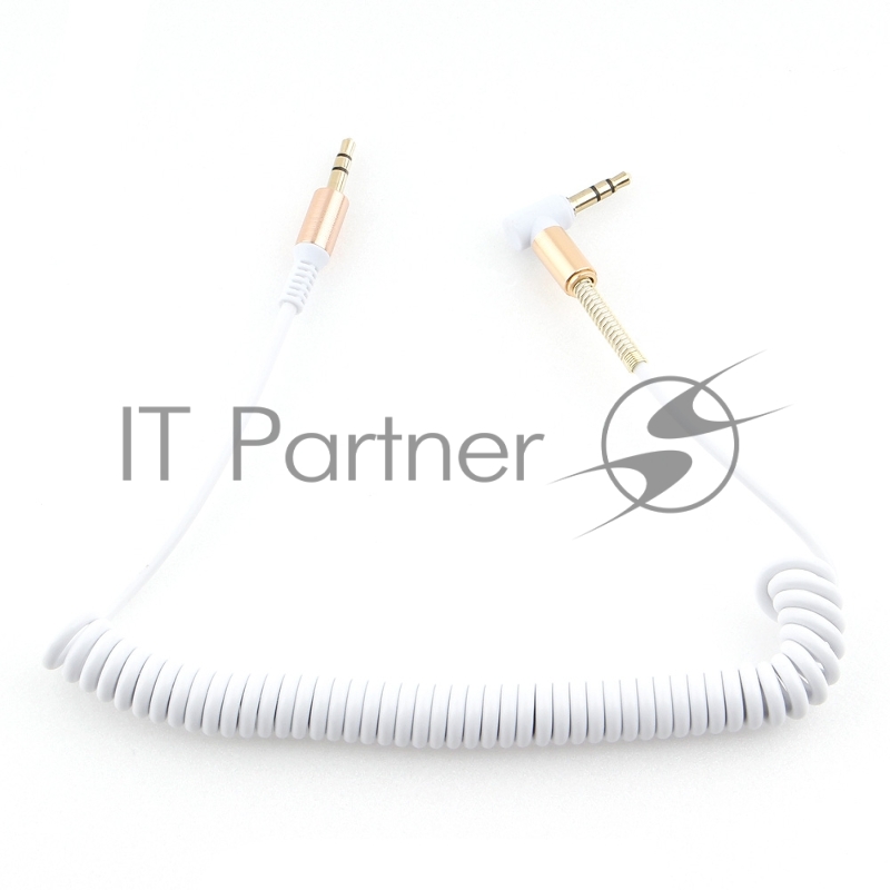 Кабель аудио 90˚ спиральный Cablexpert CCAB-02-35MMLC-1.8MW. 3.5 джек (M)/3.5 джек (M), белый, 1.8м, блистер