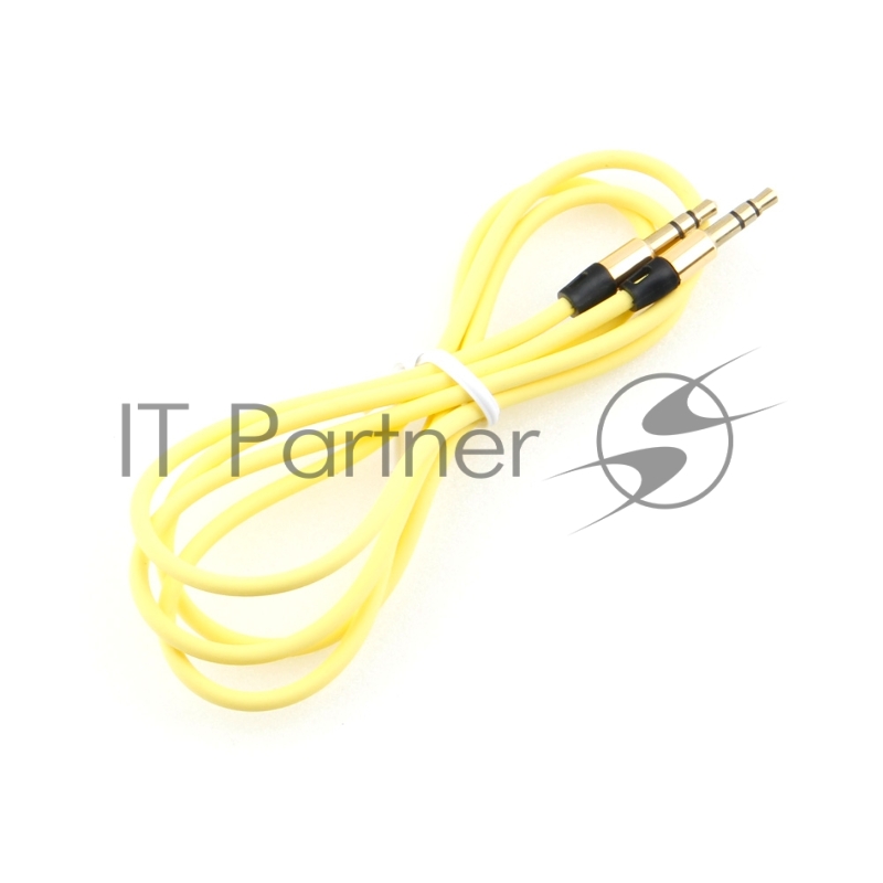 Кабель аудио Cablexpert CCAB-01-35MM-1MY, 3.5 джек (M)/3.5 джек (M), желтый. 1м, блистер